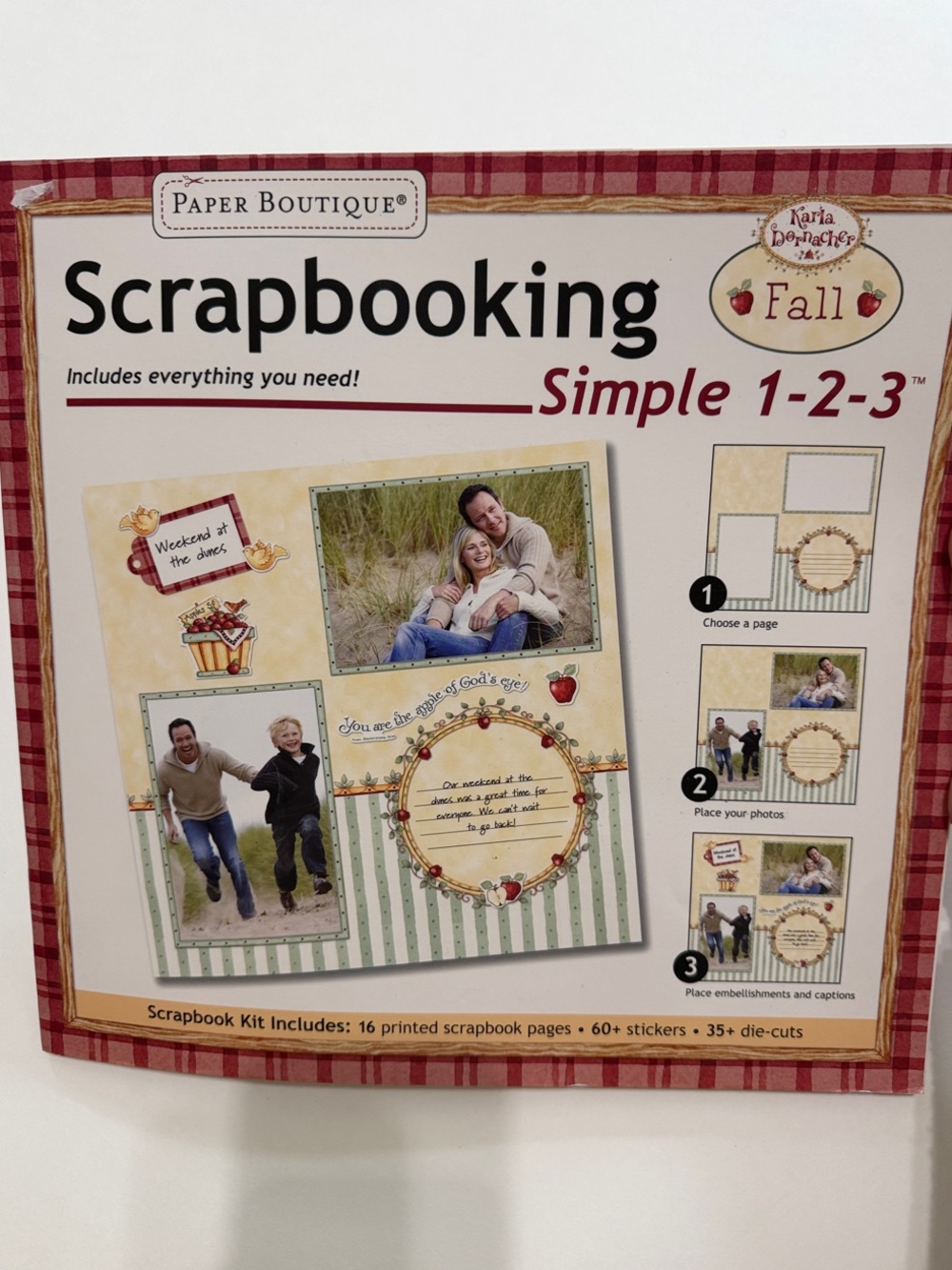 Papell Boutique Fall Scrapbooking Kit - Red Plaid & Cream Accents